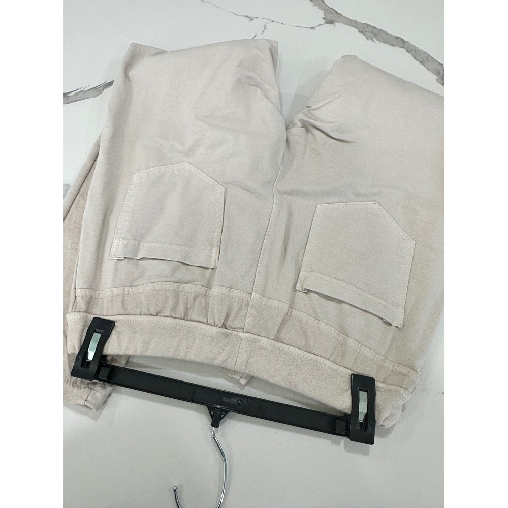 Suzy D London Womens Beige Button Fly Drawstring Jogger Pants Made in Italy M - Picture 4 of 6